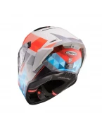 Cască integrală Caberg Drift Evo II Prism, Pinlock Max Vision inclus - Gri/Rosu fluo/Albastru mat | C2RY60R1