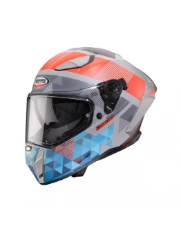 Cască integrală Caberg Drift Evo II Prism, Pinlock Max Vision inclus - Gri/Rosu fluo/Albastru mat