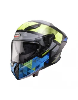 Cască integrală Caberg Drift Evo II Prism, Pinlock Max Vision inclus - Negru/Albastru mat/Galben fluo