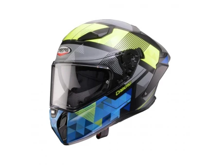 Cască integrală Caberg Drift Evo II Prism, Pinlock Max Vision inclus - Negru/Albastru mat/Galben fluo | C2RY60R3