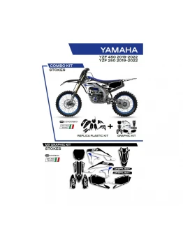 Kit complet plastice UFO YAKIT321001 include Stickere YAMAHA YZF 250 '19-'22; YZF 450 '18-'22 culoare Negru