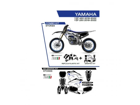 Kit complet plastice UFO YAKIT321001 include Stickere YAMAHA YZF 250 19-22; YZF 450 18-22 culoare Negru | C321AD036001