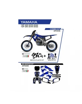 Kit complet plastice UFO YAKIT321001 include Stickere YAMAHA YZF 250 '19-'22; YZF 450 '18-'22 culoare Negru