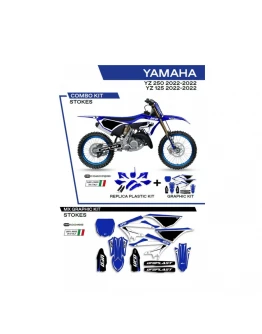 Kit complet plastice UFO YAKIT324999 include Stickere YAMAHA YZ 125/250 '22 culoare OEM (Albastru/Negru/Alb)