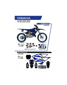 Kit complet plastice UFO YAKIT324001 include Stickere YAMAHA YZ 125/250 '22 culoare Negru