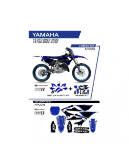 Kit complet plastice UFO YAKIT324999 include Stickere YAMAHA YZ 125/250 '22 culoare OEM (Alb/Albastru)
