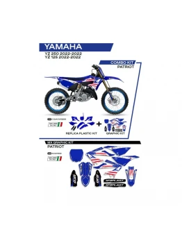 Kit complet plastice UFO YAKIT324999 include Stickere YAMAHA YZ 125/250 '22 culoare OEM (Alb/Albastru)