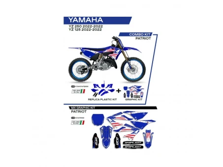 Kit complet plastice UFO YAKIT324999 include Stickere YAMAHA YZ 125/250 22 culoare OEM (Alb/Albastru) | C324AD047999