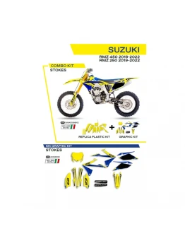 Kit complet plastice UFO SUKIT418102 include Stickere SUZUKI RMZ 250 '19-'22; RMZ 450 '18-'22 STOKES culoare Galben