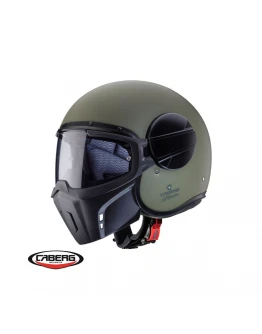 Casca Caberg model Ghost X verde military mat - fibra de sticla - omologare noua ECE 22.06