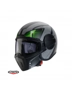 Casca Caberg model Ghost X Vyrus P7 negru/gri/verde fluor mat – fibra de sticla – omologare noua ECE 22.06 | C4FM60P7