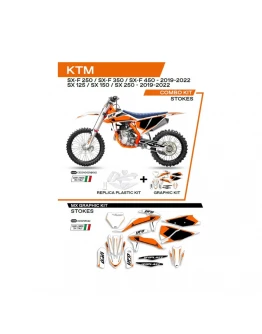 Kit complet plastice UFO KTKIT522042 include Stickere KTM SX/SXF 125/150/250/350/450 '19-'22 STOKES culoare Alb