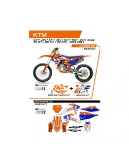 Kit complet plastice UFO KTKIT522127 include Stickere KTM SX/SXF 125/150/250/350/450 '19-'22 PATRIOT culoare Portocaliu