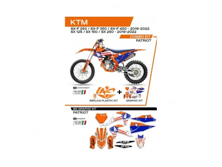 Kit complet plastice UFO KTKIT522127 include Stickere KTM SX/SXF 125/150/250/350/450 19-22 PATRIOT culoare Portocaliu | C522AD045127