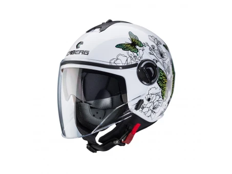 Casca open face CABERG Jet RIVIERA V4X MUSE - Alb/Galben/Verde