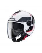 Casca open face CABERG Jet RIVIERA V4X GEO - Alb/Negru/Gri/Rosu