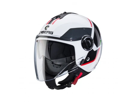 Casca open face CABERG Jet RIVIERA V4X GEO - Alb/Negru/Gri/Rosu