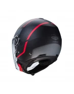 Casca open face CABERG Jet RIVIERA V4X GEO - Negru/Rosu/Gri mat