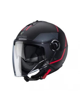 Casca open face CABERG Jet RIVIERA V4X GEO - Negru,Rosu,Gri mat