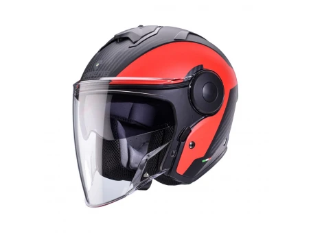 Casca open face CABERG Jet SOHO MILANO - Rosu/Negru mat