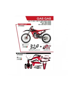 Kit complet plastice UFO GGKIT702001 include Stickere GAS GAS MC 125 '21-'22; MC 250 '22; MCF 250/350/450 '21-'22  STOKES culoare Negru