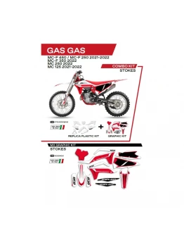 Kit complet plastice UFO GGKIT702041 include Stickere GAS GAS MC 125 '21-'22; MC 250 '22; MCF 250/350/450 '21-'22  STOKES culoare Alb