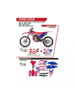 Kit complet plastice UFO GGKIT702062 include Stickere GAS GAS MC 125 '21-'22; MC 250 '22; MCF 250/350/450 '21-'22  PATRIOT culoare Rosu