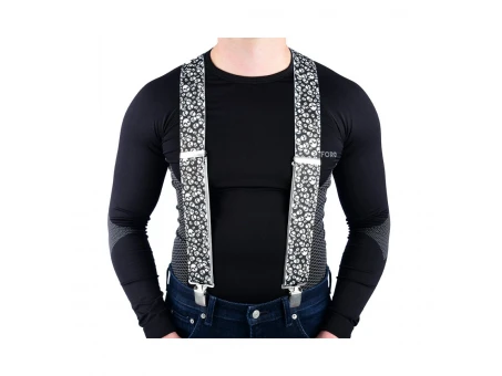 Bretele Oxford Suspension pentru pantaloni Skull - Alb/Negru