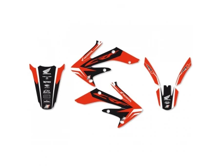 Kit grafic BLACKBIRD + husă șa HONDA CRF 250R '04-'09, CRF 250X '04-'21 DREAM 4 culoare Rosu Negru