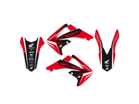 Kit grafic BLACKBIRD + husă șa HONDA CRF 250R '10-'13, CRF 450R '09-'12 DREAM 4 culoare Negru Rosu Alb
