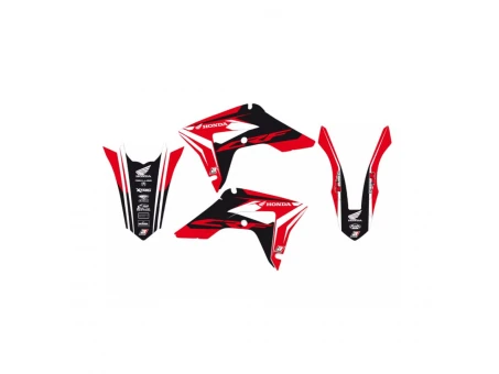 Kit grafic BLACKBIRD + husă șa HONDA CRF 250R '22-'24, CRF 450R '21-'24 DREAM 4 culoare Rosu Negru