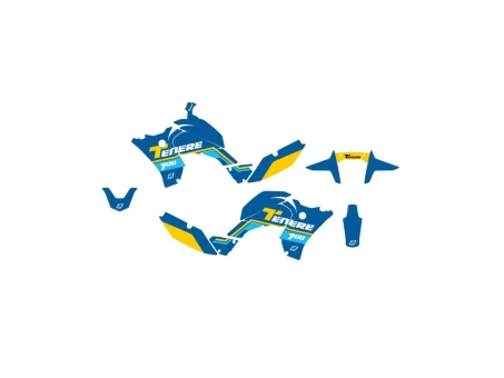 Kit grafic BLACKBIRD + husă șa YAMAHA XTZ 700 TENERE '20-'23 (T7) culoare Albastru Negru