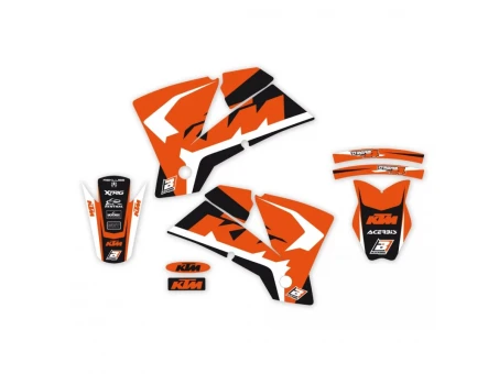 Kit grafic BLACKBIRD + husă șa KTM SX '01-'04, KTM EXC '03-'04 DREAM 4 culoare Portocaliu Negru