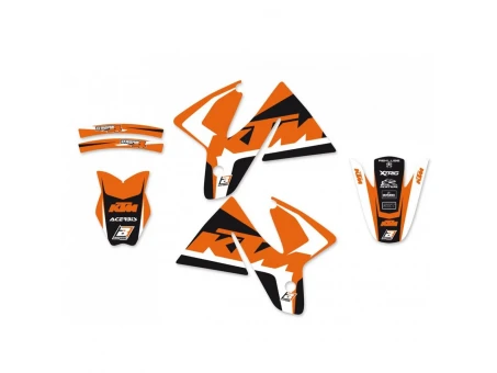 Kit grafic BLACKBIRD + husă șa KTM SX '98-'00, EXC '98-'00 DREAM 4 culoare Portocaliu Negru Alb