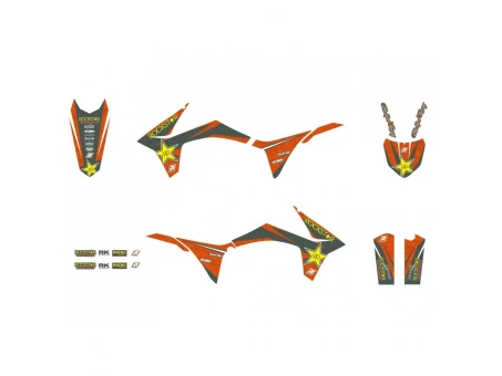 Kit grafic BLACKBIRD + husă șa KTM EXC  '12-'13, SX-SXF  '11-'12 ROCKSTAR ENERGY KTM