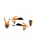 Kit grafic BLACKBIRD + husă șa KTM SX/SX-F '19-'22, EXC/EXC-F '20-'23 DREAM 4 culoare Portocaliu/Negru