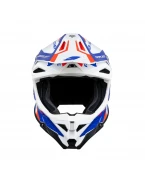Casca cross-enduro UFO DIAMOND CARBON - Alb/Rosu/Albastru