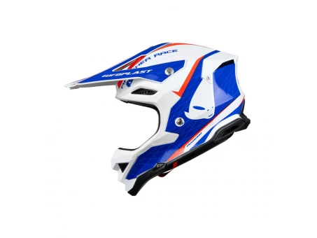 Casca cross-enduro UFO DIAMOND CARBON - Alb/Rosu/Albastru