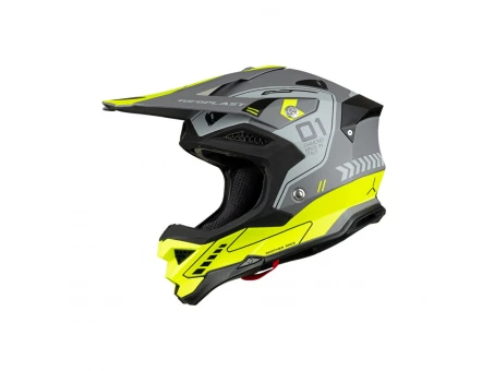 Casca cross-enduro UFO DIAMOND CARBON - Gri/Galben fluor