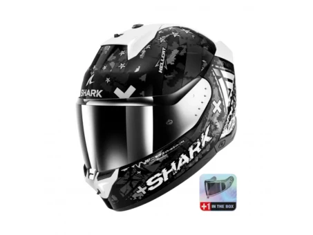 Casca Moto Integrala SHARK SKWAL i3 HELLCAT - Negru/Alb (+1 viziera)