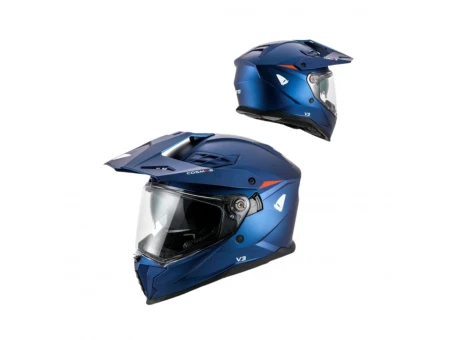 Casca UFO Cosmos 2026/01 Offroad/Dual/Tourer/Crossover cu Vizieră și Parasolar - Albastru/Rosu | HE13006CB