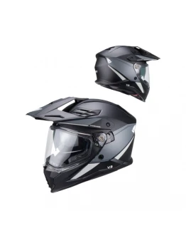 Casca UFO Cosmos 2026/01 Offroad/Dual/Tourer/Crossover cu Vizieră și Parasolar - Negru/Gri