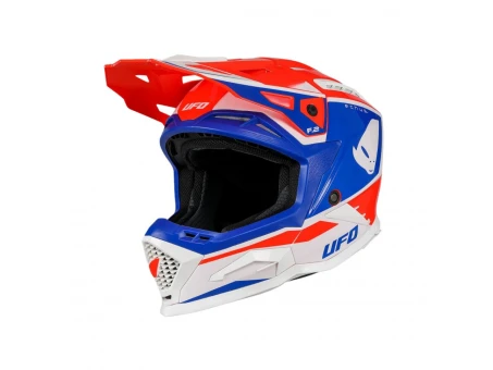 Casca cross-enduro UFO ECHUS - Rosu/Albastru/Alb