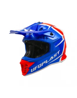 Casca cross-enduro UFO INTREPID - Rosu,Albastru,Alb