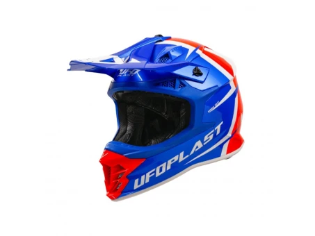 Casca cross-enduro UFO INTREPID - Rosu/Albastru/Alb