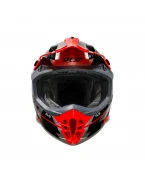 Casca cross-enduro UFO INTREPID - Negru/Argintiu/Rosu