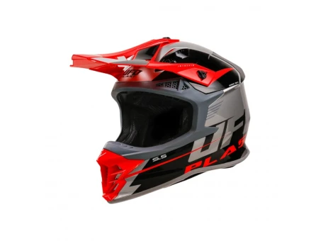 Casca cross-enduro UFO INTREPID - Negru/Argintiu/Rosu