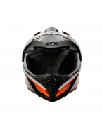 Casca UFO ARIES Offroad/Dual/Tourer/Crossover Cu Viziera- Negru/Alb/Rosu