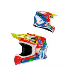 Casca Cross Copii UFO Korey 2026/01 Junior/Kid - Albastru/Rosu/Galben