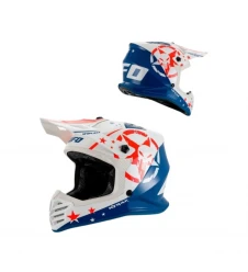 Casca Cross Copii UFO Korey 2026/01 Junior/Kid - Albastru/Alb